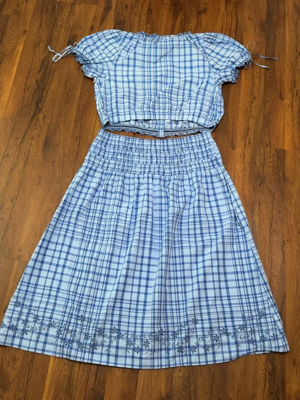 Free Assembly gingham embroidered